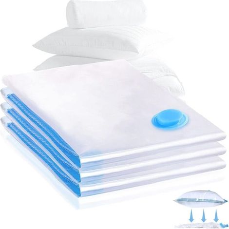 Wiederverwendbare Vakuumbeutel 60 x 80 cm – 3er-Pack – Luftdicht, mehrlagiges Material – Reduziert den Lagerplatz um bis zu 80 % (1/5)