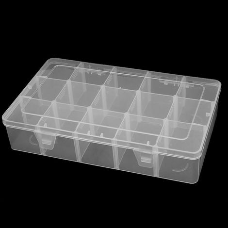Weißer Kunststoff 15 Fächer Aufbewahrungsbox pour composants électroniques (1/2)