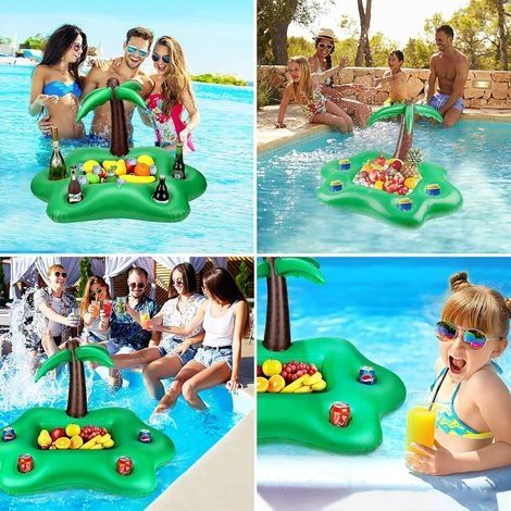 Pool-Schwimminsel, schwimmende Poolbar, aufblasbare Poolbar, Poolbar, aufblasbarer Getränkehalter, aufblasbare Palme (1/4)