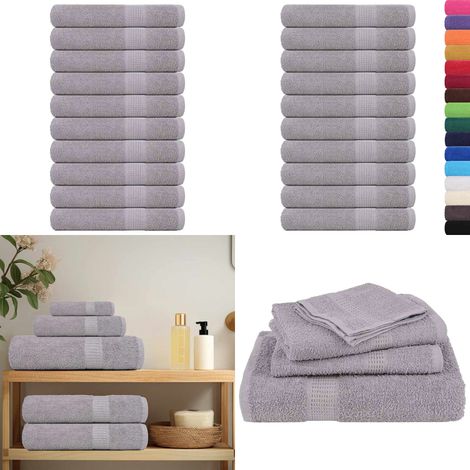 vidaXL Saunatücher 10 Stk. Grau 80x200 cm 360 g/m² 100% Baumwolle (1/5)