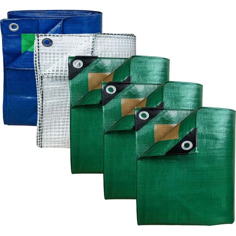 Pack Jardín CONFORT - 5 Lonas impermeables TECPLAST - 2x3m (x2) + 3x5m (x1) HQ250JD / 4x6m (x1) TR170JD / 6x10m (x1) SR150JD - PT2JD