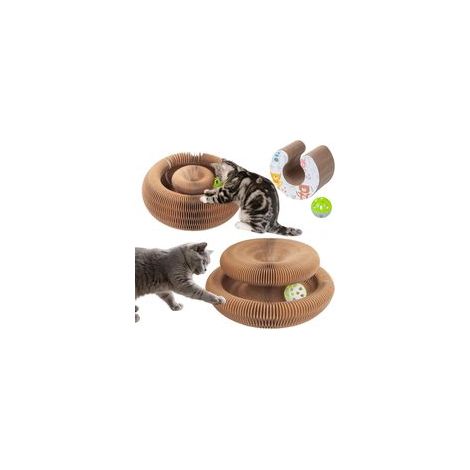 Giochi per gatti per gattini e gatti adulti da interno: tiragraffi a fisarmonica magico, anello tiragraffi a spirale, percorso di gioco con pallina, spirali flessibili per divertimento all'aperto o al