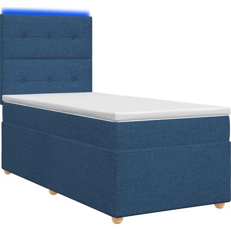 Maison Exclusive - Letto box spring con materasso Blu 100 x 200 cm Tessuto (1/5)