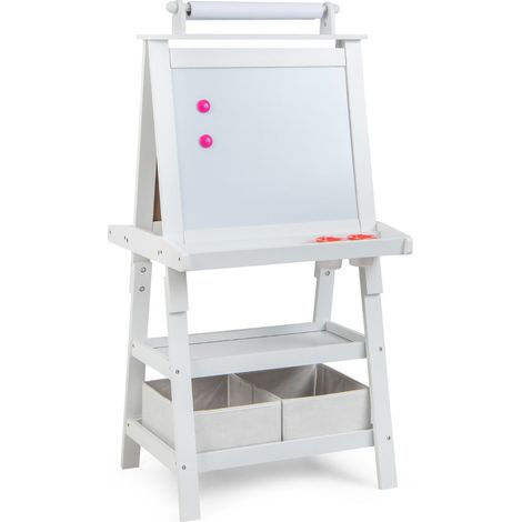 Cavalletto per bambini 3 in 1 59 x 50 x 117 cm con pratico spazio di archiviazione design MDF bianco 200011432