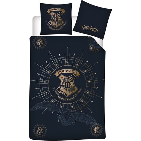 Harry Potter Bettwäsche-Set Decke & Kissenbezug 140x200 + 65x65 cm aus Poly-Baumwolle
