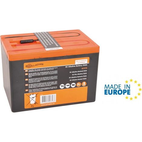 Batteria GGL Alcalina GALLAGHER 9 V/55 Ah per Elettrificatori (1/2)