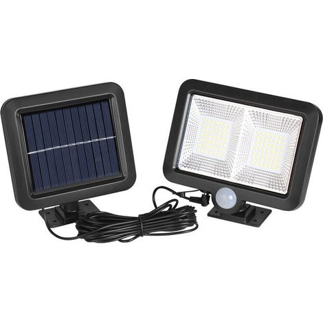 Lampe Solaire Exterieur Detecteur de Mouvement, LED Spot Solaire Exterieur, Étanche IP65 Angle d'éclairage de 120°, Lumière Solaire avec Câble de 5M pour Cabanon, Garage, Jardin, Balcon,Fonepro, (1/5)