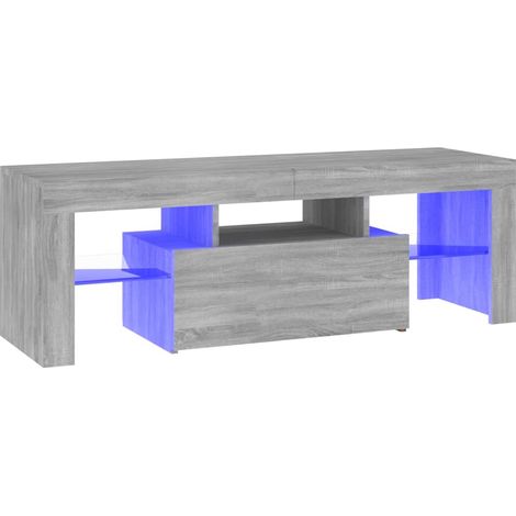 Mobile TV multimediale scaffale per televisione televisore buffet sala da pranzo soggiorno camera da letto con luci a LED sonoma 120 x 35 x 40 cm grigio 020026801