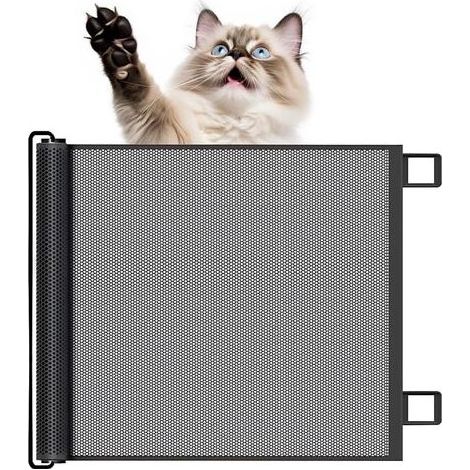 Noir，130 x 78cm，Barrière de Sécurité Retractable et Extensible pour Bébés, Enfants et Chiens Protection pour Escaliers, Couloirs, Intérieur et Extérieur (1/5)