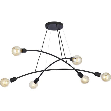 Hängelampe NOKO Schwarz Retro Wohnzimmer Leuchte (1/5)
