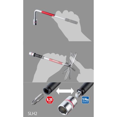 Set clé l embouts orientable + 10 acc - 2way - VESSEL