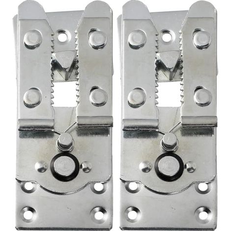 2 clips de fixation pour canapé rembourré, boucle en fer, plaque électrique argentée, pour meubles modulaires, à visser (1/5)