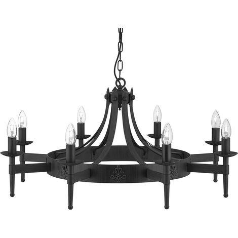 Cartwheel II 8Lt Pendant - Ferro battuto nero (1/4)
