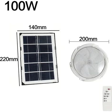 (100 W) Nouveau plafonnier solaire LED étanche IP65, suspension extérieure, lampe solaire compatible avec les couloirs et la décoration de jardin. (1/5)