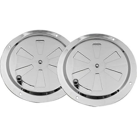 Grille de ventilation ronde réglable 125 mm en acier inoxydable, 2 parties avec orifices de ventilation pour aération (1/5)