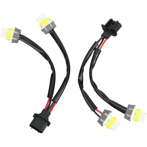 Adaptateur de faisceau de câblage pour phares (2 pièces) : connecteur H13 9008 mâle vers 9005/9006 femelle, répartiteur à 2 voies pour câbles LED de camionnettes et pick-ups. (1/5)