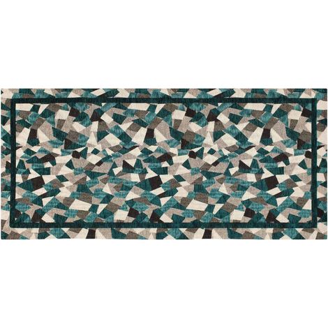 Tappeto Cucina In Ciniglia Arredo Moderno Passatoia Multiuso Ingresso Corridoio Antiscivolo Prodotto Italiano Disegni Piazzati Cotone Varie Misure Lavabile In Lavatrice Lavatrice Mosaico Petrolio - 57