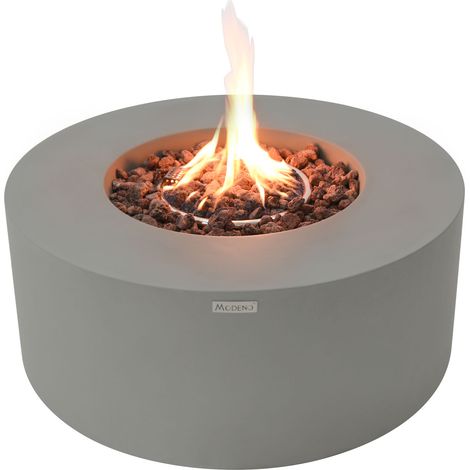 TRAMORE Gas-Feuertisch aus Glasfaserbeton D87x36 cm betongrau