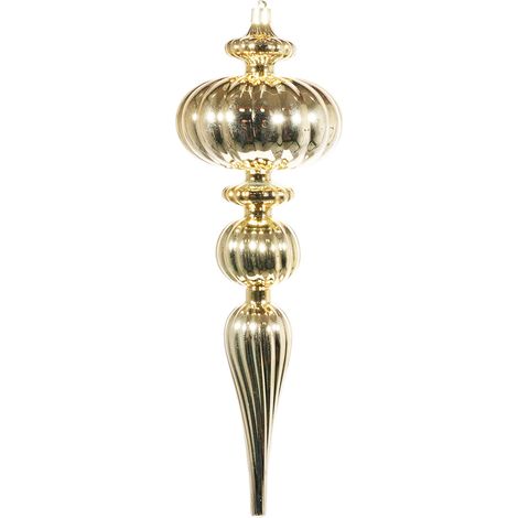 ARPIMEX Ornamento di Natale Stile Barocco Appuntito 10 x 31 Cm Plastica Oro