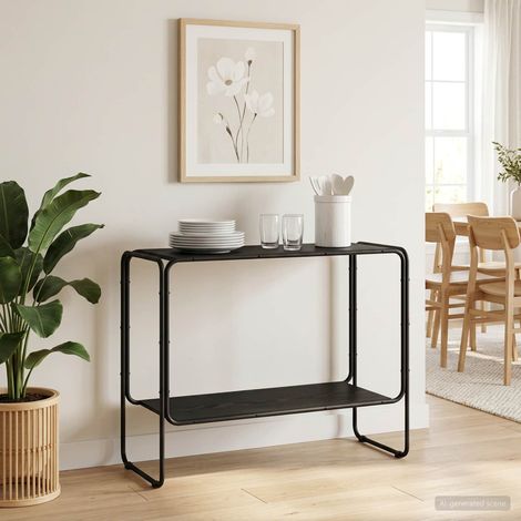 Aparador Roble Negro 93.5 x 38 x 75 cm Madera de ingeniería (1/4)
