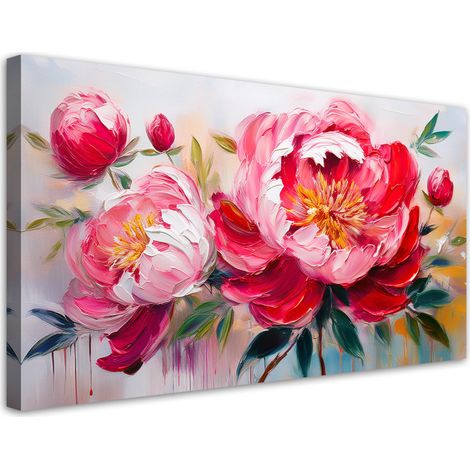 Tableau déco Pivoines roses épanouies Fleurs 100x50 (1/5)