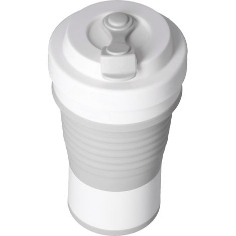 Gobelet de voyage pliable en silicone portable, extensible et étanche, idéal pour le bureau et les activités de plein air (gris). (1/5)