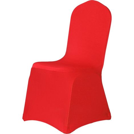 Housse de chaise extensible et amovible pour mariage, banquet ou décoration, rouge.