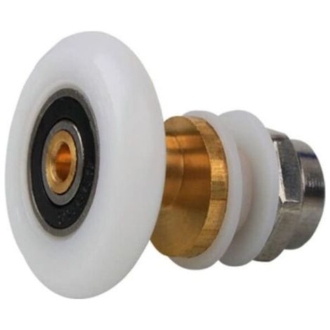 4 pièces roues de porte de douche poulies de porte coulissante en verre rouleaux de roulement de remplacement coureur cabines de salle de douche poulie pivotante porte coulissante (1/3)