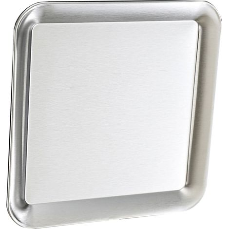 Plat de service carré en acier inoxydable, plateau à vaisselle, assiette à barbecue, couleur argentée, pour la maison, L