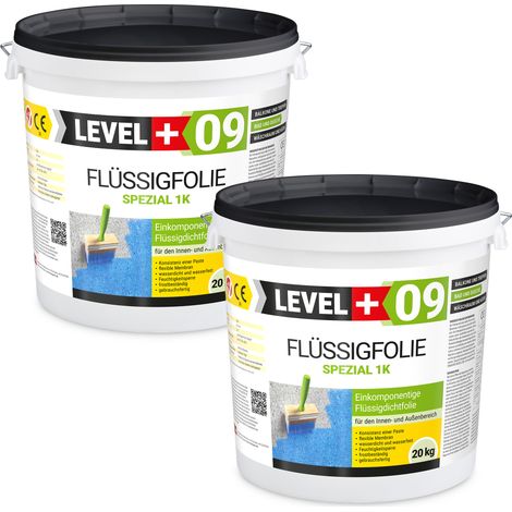 LEVEL+ Flüssigfolie Abdichtung Dichtfolie Flexibel L+09 - 40KG
