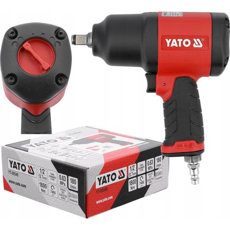 Chiave a percussione pneumatica Yato per ruote da 1/2" 1800 Nm, doppia percussione in materiale composito