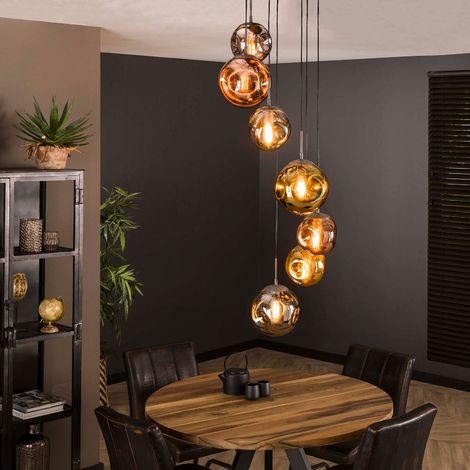 Luminaire suspension design en verre vide sous hall LAURA (1/5)