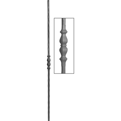 Pannello martellato in stile "forgiato" da 14 mm e altezza 1000 mm in ferro battuto con motivo