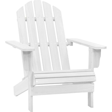 vidaXL Chaise de jardin bois blanc (1/5)