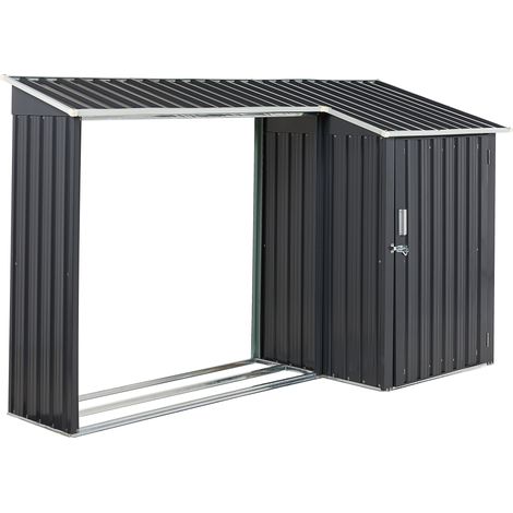 Cobertizo de jardín de metal gris grafito 158 cm almacenaje techo impermeable Aosta (1/5)