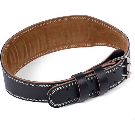 Ceinture haltérophilie - résistance lombaire, cuir, taille M 105cm - noir Étiquette (1/5)