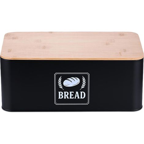 Panera con tapa de bambú - Diseño retro, carcasa metálica