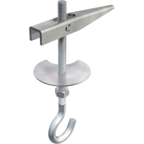 OBO Bettermann Cheville basculante avec crochet de plafond M5x65mm Acier galvanisé électrolytique, 3482057