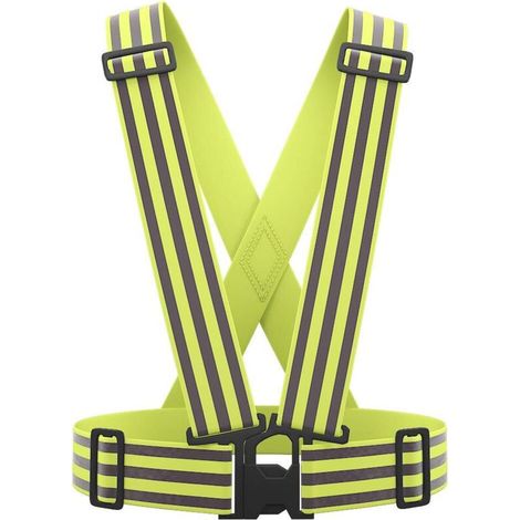 Gilet de sécurité réfléchissant haute visibilité, ajustable, pour la course à pied, le vélo et la moto.