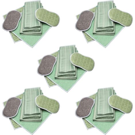 Lot de 5 ensembles de 6 pièces Chiffon Bambou Microfibre pour Vitres Miroirs Carreaux Carrosserie Microfibre Bambou Vitre Ménage Salle de Bain