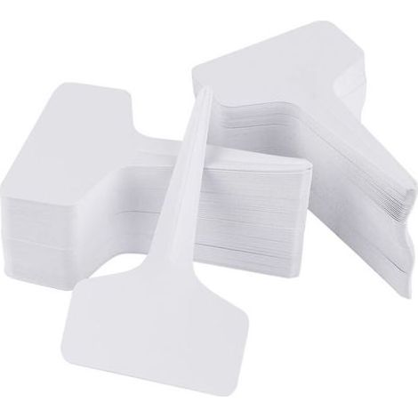 100 Pièces étiquettes de Plantes Durables étiquettes marqueurs T-Type imperméable marqueurs T Tag Plante - Premium Nursery Garden étiquettes - Eco Friendly - Blanc grisâtre (6 x 10cm) (1/5)
