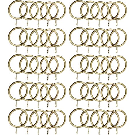 Anneaux Pour Rideaux - Diamètre Intérieur 38 mm - En Laiton - Pour Tringles Jusqu’à 35 mm - Lot De 50