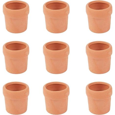 10 Mini Terracotta Pots Brown Saddle Ideal for Succulent Plants, Fairy Gardens, Offices, Window Sills, Children's Rooms and Wedding Gifts. (1/5)