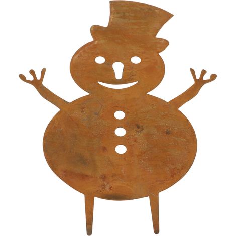 statue jardin exterieur-Piquet de jardin décoratif Bonhomme de Neige pour Décorations de Noël en Extérieur – Piquet métal pour Jardin, Terrain et Allées (30x23.5cm, 1 unité) (1/5)