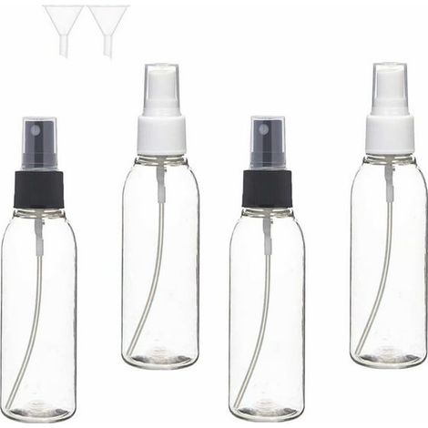Flacon pulvérisateur 100ml vide, petit atomiseur parfum voyage, set 4 flacons brumisateurs avec entonnoir, couleurs assorties aléatoires, portable (1/5)