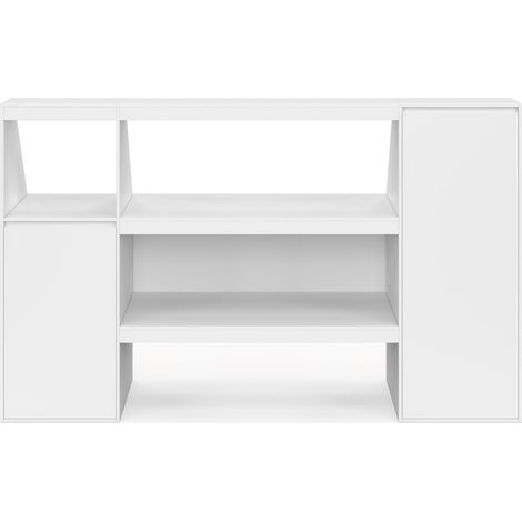 Regaleinheit 2 Ebenen, Schrank 2 Schrank 1 Tür + 1 Nische unter Schräge TOMI weiß