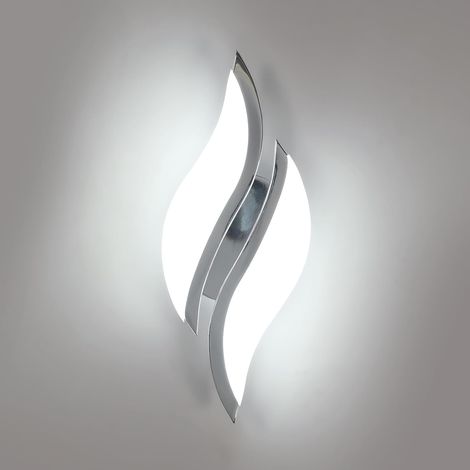1 Applique Murale, Métal Chromé, 12W LED, Lumière Blanche Froide, Acrylique, Pour Chambre Salon (1/5)