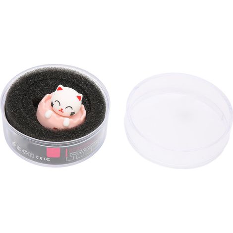 Clé USB 2.0 128GB à mémoire flash antidérapante, style chat cartoon, portable et résistante aux vibrations, avec mousqueton rond chat pour sauvegarde de fichiers (1/5)