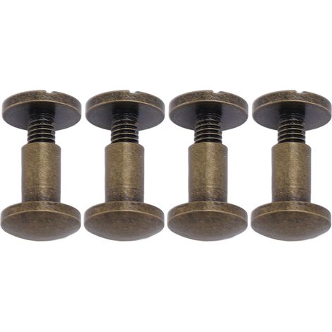 20 jeux de rivets de reliure 8 x 7 mm, bronze antique, vis de reliure à tête fendue arquée 8 x 5 mm, goujons pour loisirs créatifs et reliure. (1/5)