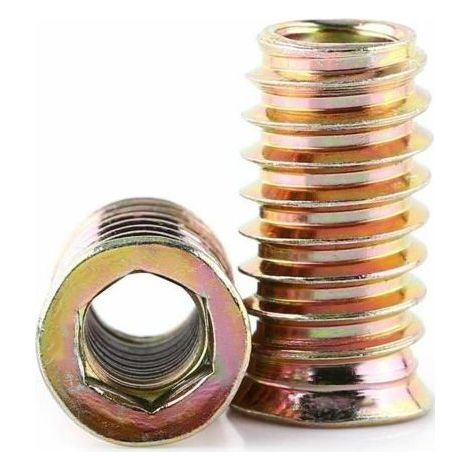 Insert Nut, 20pcs Carbon Steel Hex Socket Drive Insert Nuts, Threaded for Wooden Furniture(M8 25mm) (1/5)